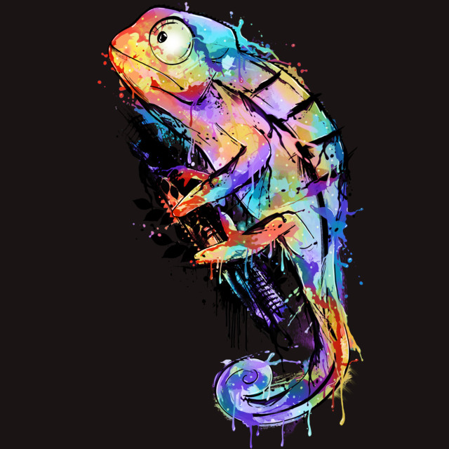 Chameleon T-shirt Design by alnavasord design