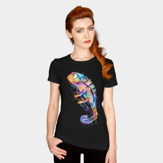 Chameleon T-shirt Design by alnavasord woman