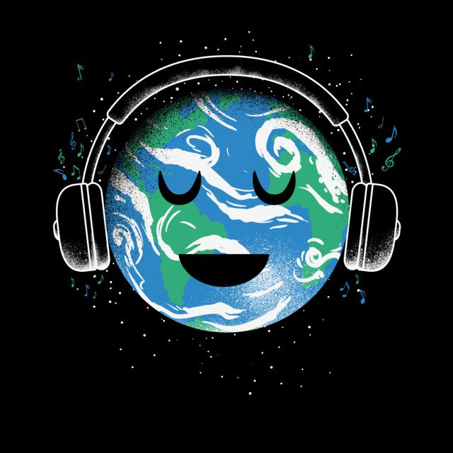 The whole earth loves music T-shirt Design by biotwist design