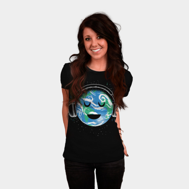 The whole earth loves music T-shirt Design by biotwist woman