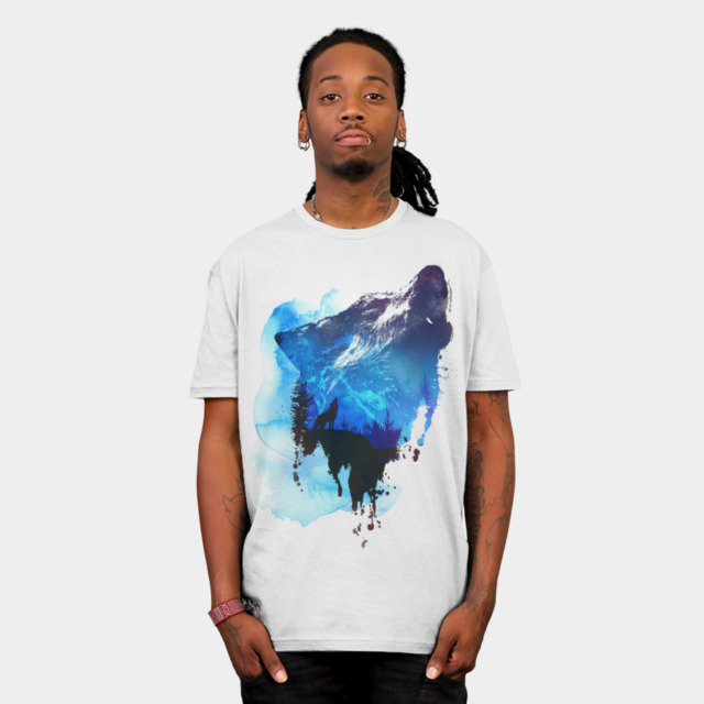 Alone as a wolf T-shirt Design by astronautARC man