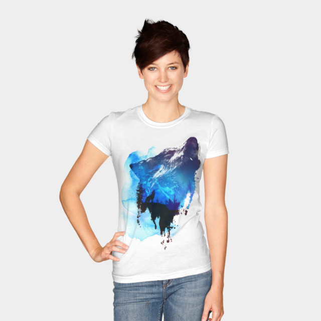Alone as a wolf T-shirt Design by astronautARC woman