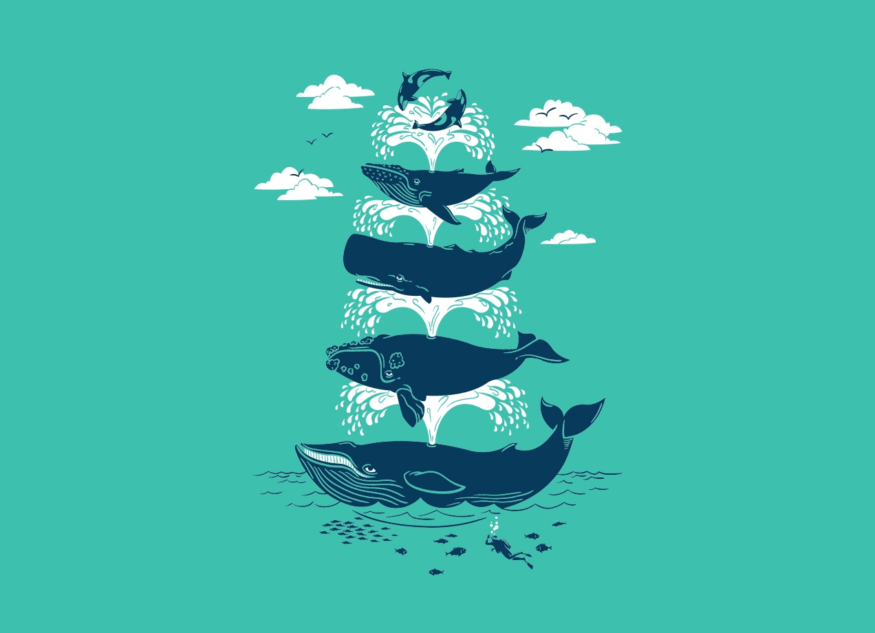 WHALE OF A TIME T-shirt Design by Christopher Phillips design