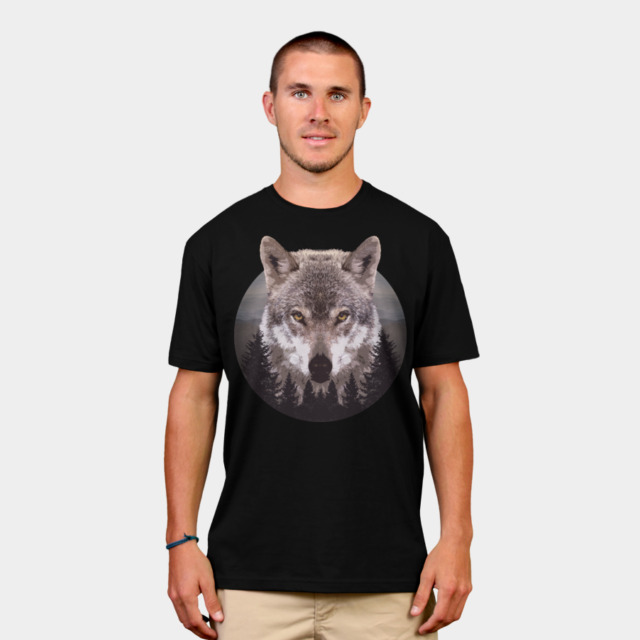 Forest Wolf T-shirt Design by Mel00 man