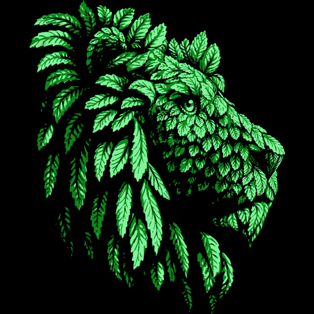 Green Lion Save the nature T-shirt Design by Teehunter