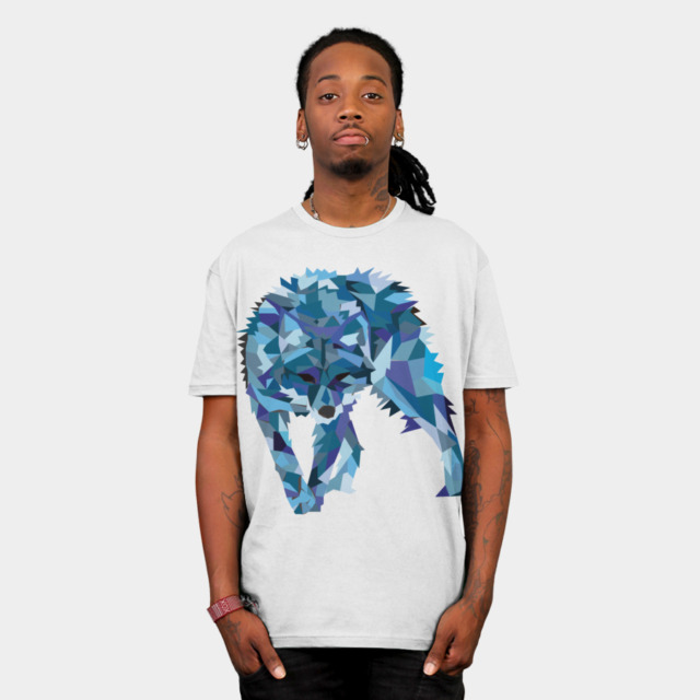 Ice Wolf T-shirt Design by Haldeda man