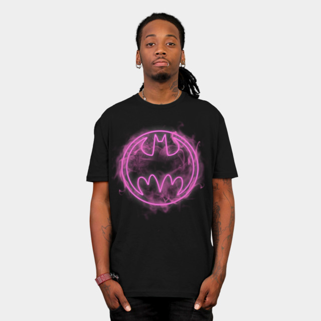 Neon Pink Bat Signal T-shirt Design by  DCComics man