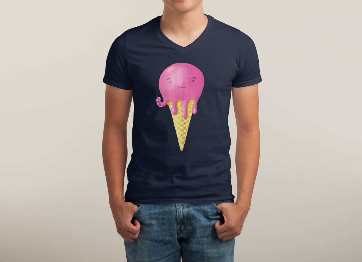 OCTOPUS ICE CREAM T-shirt Design by itzikcohen man