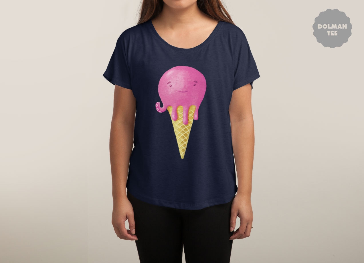 OCTOPUS ICE CREAM T-shirt Design by itzikcohen woman