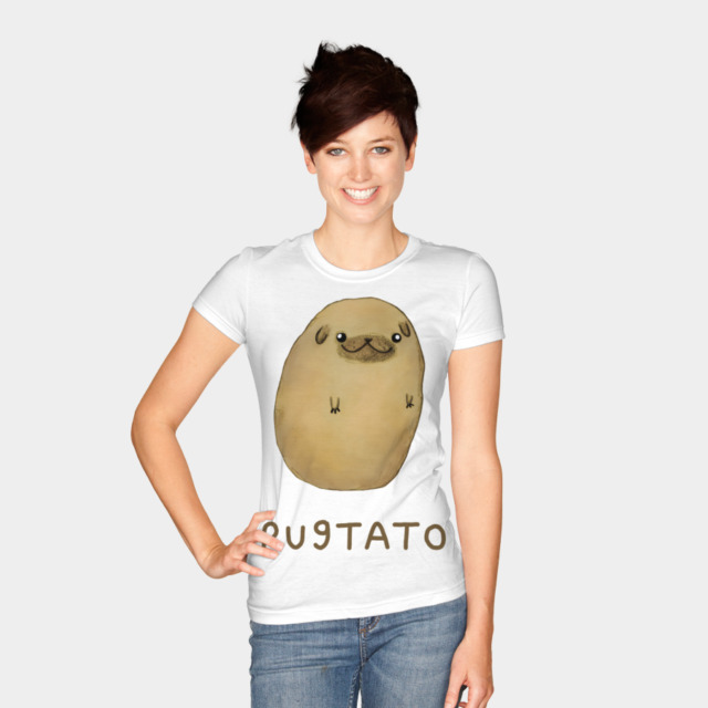 Pugtato T-shirt Design by SophieCorrigan woman