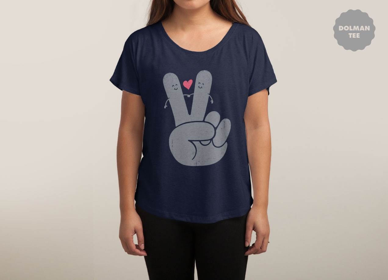 PEACE & LOVE T-shirt Design by Jorge Lopez Ramirez woman