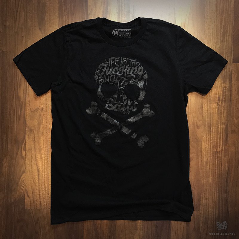 BALLS DEEP SKULL T-SHIRT T-shirt Design black