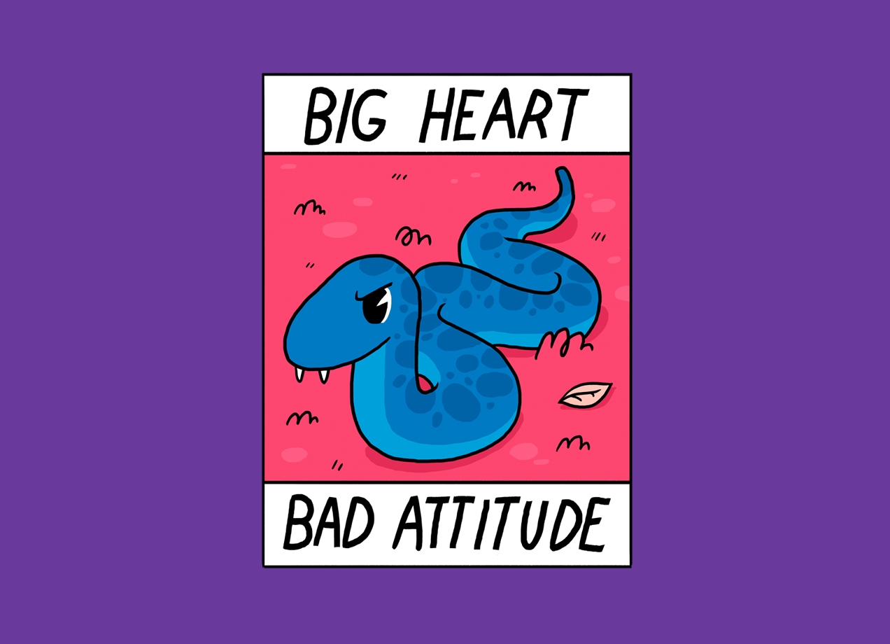 BIG HEARTBAD ATTITUDE T-shirt Design by Jake Lawrence