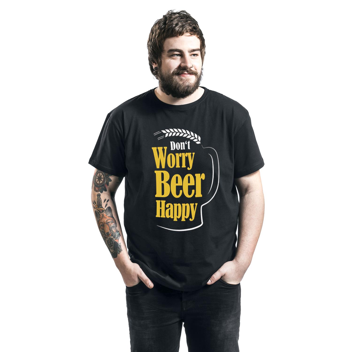 Don't Worry Beer Happy T-shirt Design man