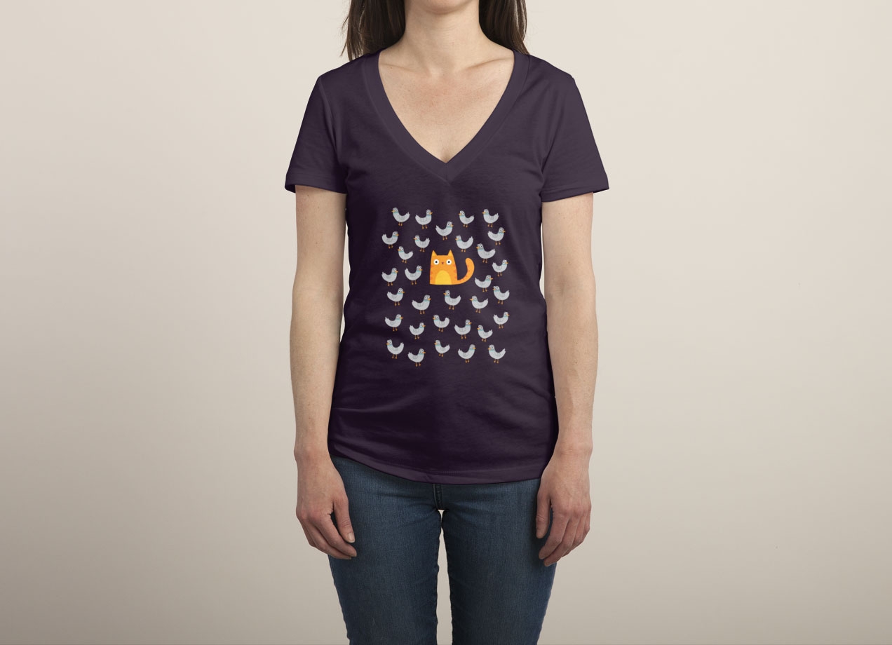 CAT AMONG THE PIGEONS T-shirt Design desiogn woman tee