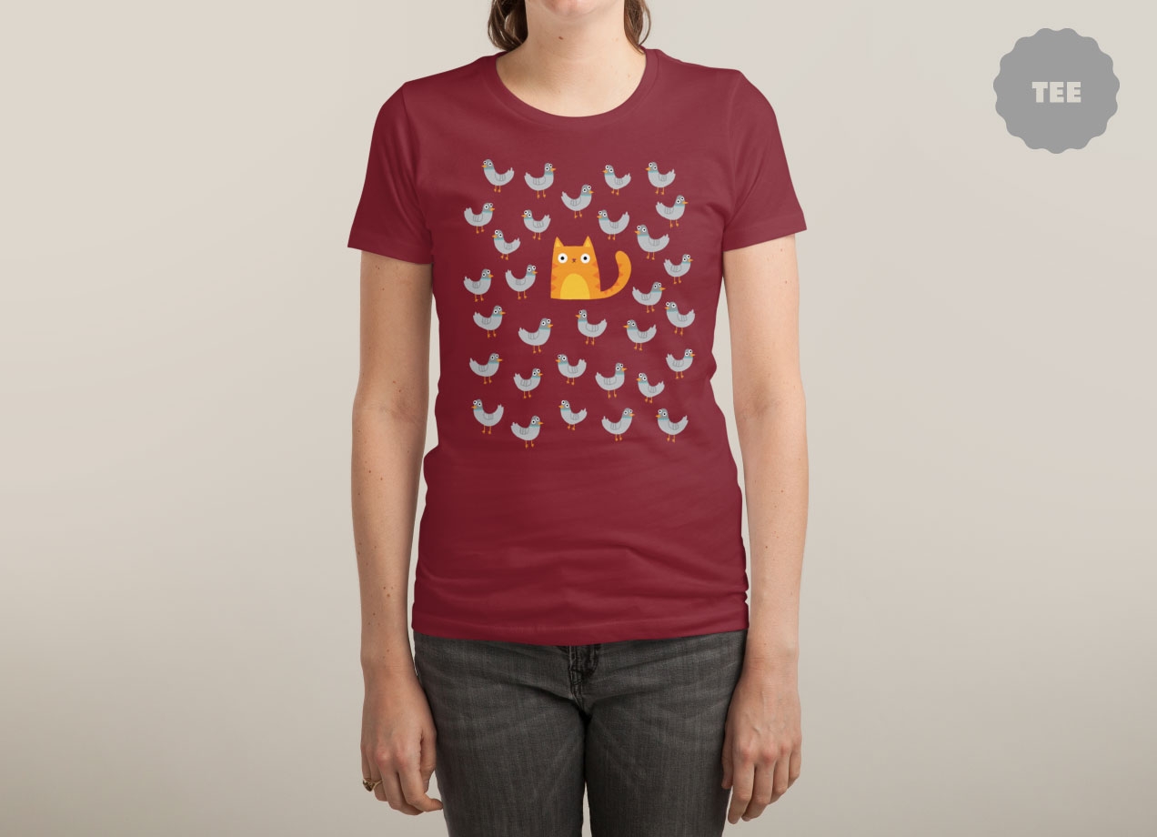 CAT AMONG THE PIGEONS T-shirt Design woman tee