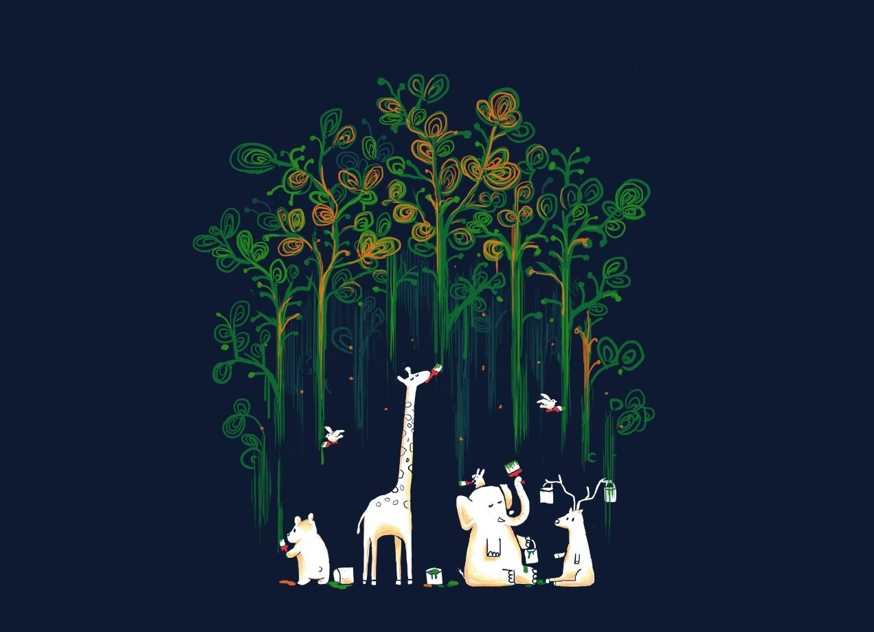 MEANWHILE IN THE WOODS T-shirt Design by Budi Satria Kwan design