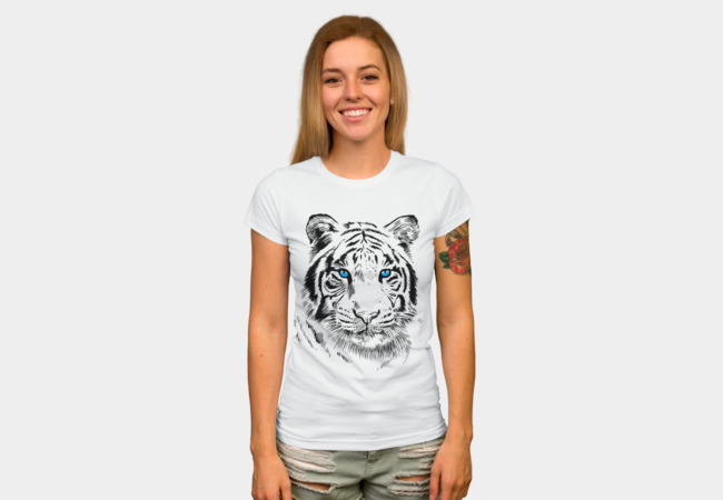 White Tiger T-shirt Design by Alberto Perez Chamosa woman