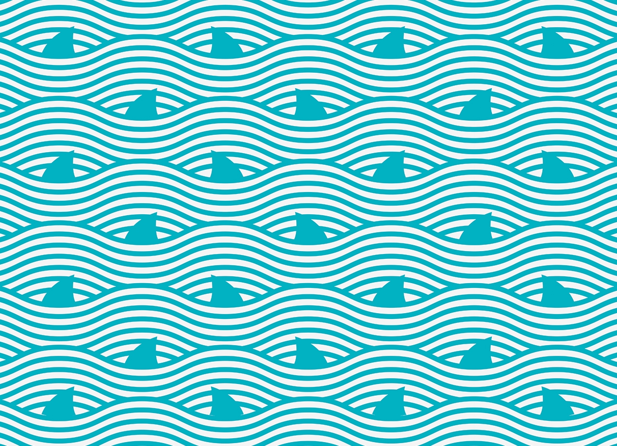 WAVES OF SHARKS T-shirt Design