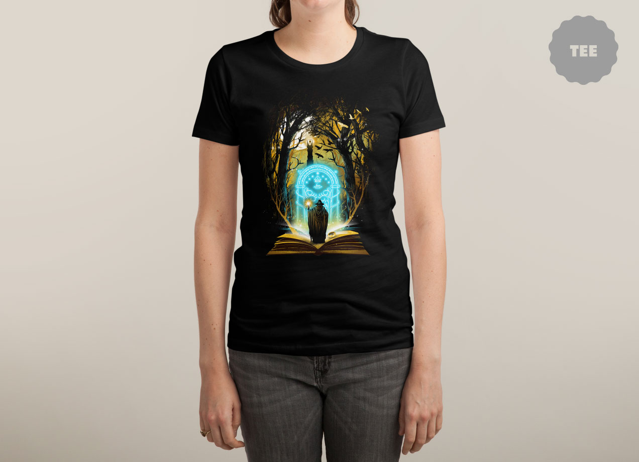 BOOK OF MAGIC AND ADVENTURES T-shirt Design by dandingeroz woman