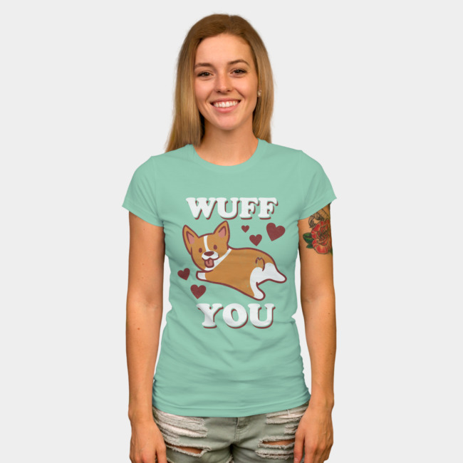 Corgi Love T-shirt Design by lostgods woman