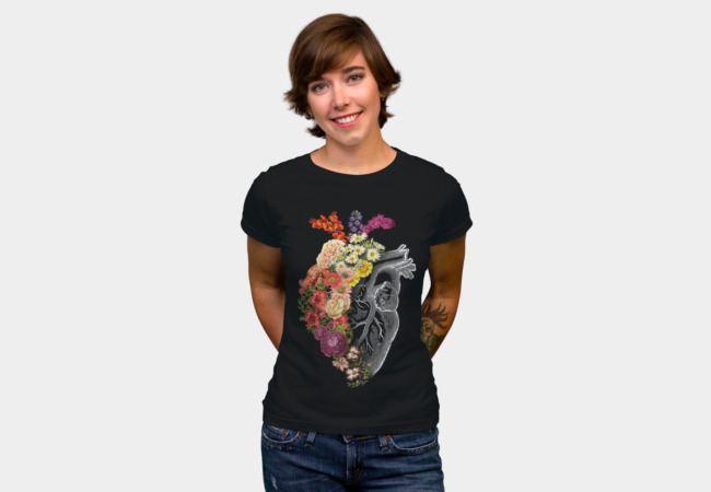 Flower Heart Spring T-shirt Design by tobiasfonseca woman