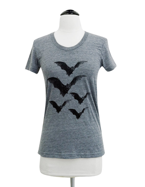 Bat T-Shirt design - Vintage Horror Bats ladies Tri-blend shirt