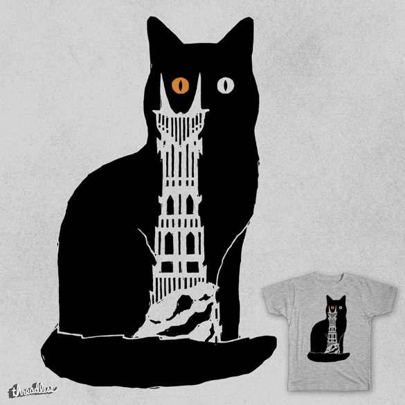 Cat's Eye of Sauron (Barad-pûrr), t-shirt design by Jason McDade