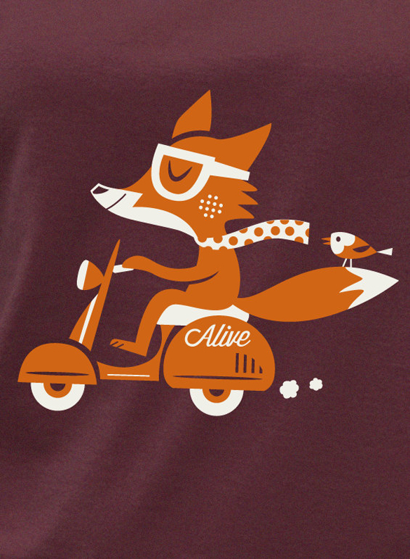 Foxy Scooter T-Shirt design by ALIVE Clothing