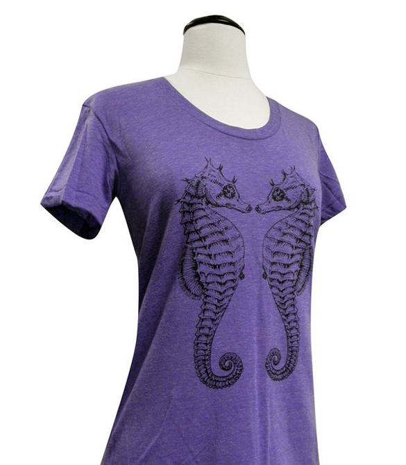 Seahorse T Shirt design - Sea Horse Twins Ladies