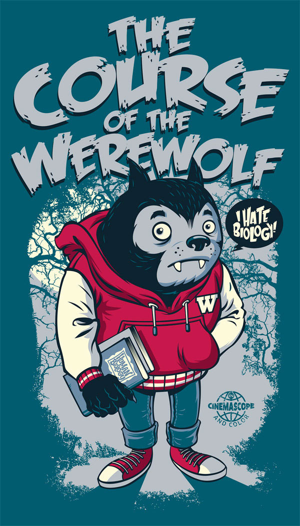 The Course of the Werewolf, t-shirt design by Rubens Scarelli