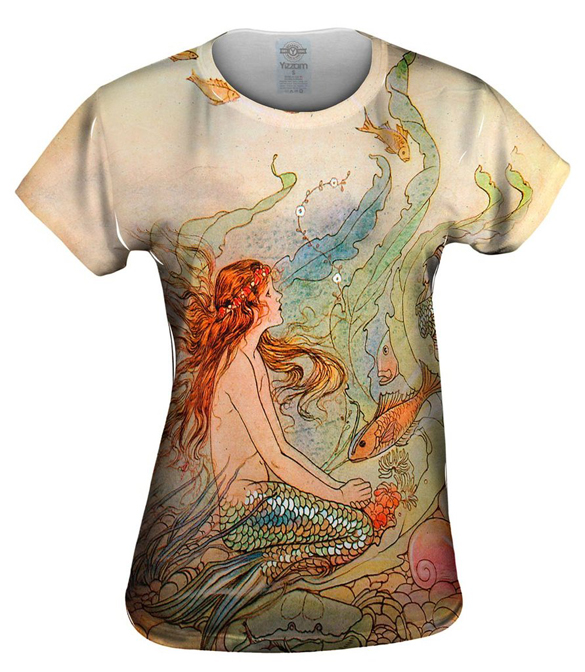 The Mermaid And The Flower Maiden, t-shirt design