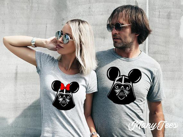 Couples shirt design Darth Vader
