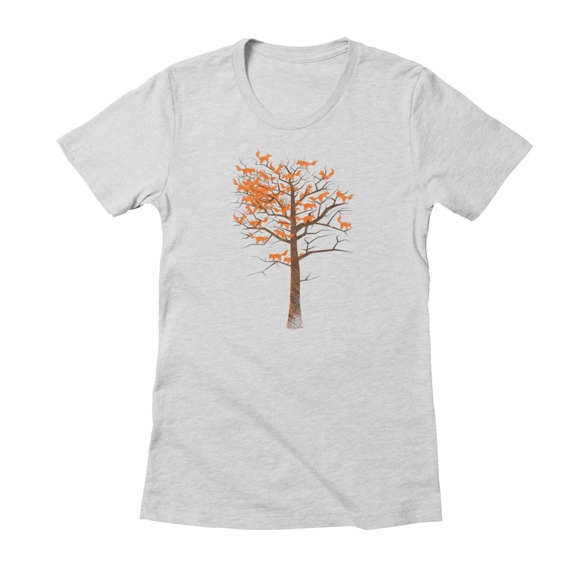 "Blazing Fox Tree" t-shirt design by 38Sunsets