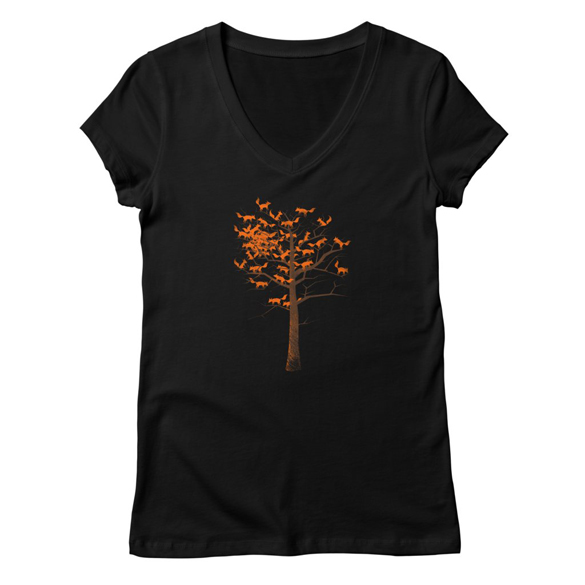 "Blazing Fox Tree" t-shirt design by 38Sunsets