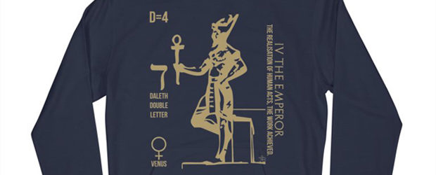 Papus 4 The Emperor Gold on Black t-shirt design by tarotator