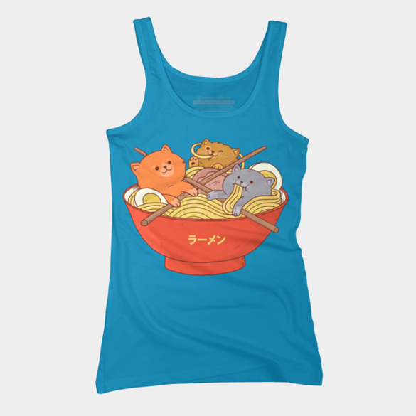 Ramen noodles and cats t-shirt design
