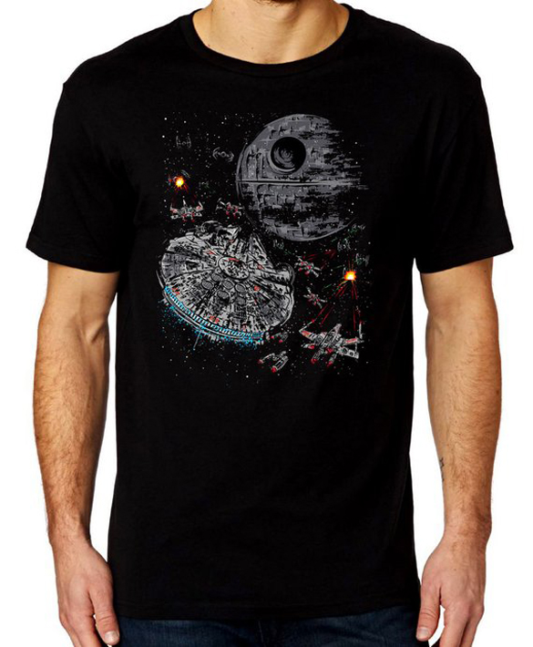 Star Wars Epic Battle Mens Black T-shirt design