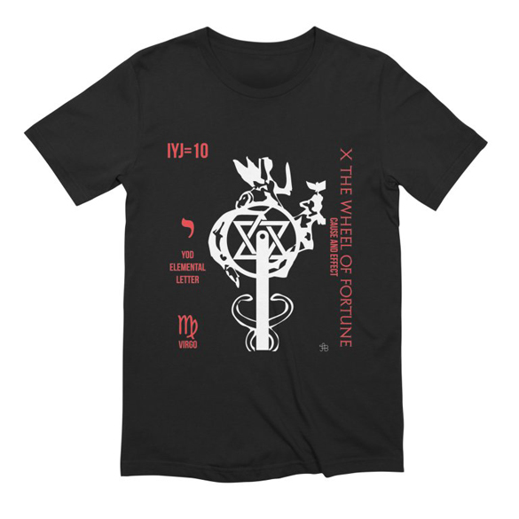 Papus 10 The Wheel of Fortune White & Red t-shirt design