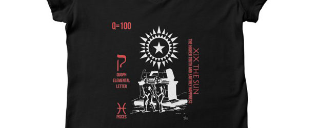 Papus 19 The Sun White & Red t-shirt design