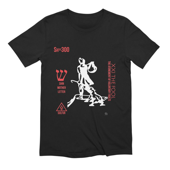 Papus 21 The Fool White & Red t-shirt design