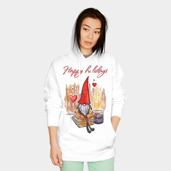 Watercolor Cozy Little Christmas. Happy holidays t-shirt design