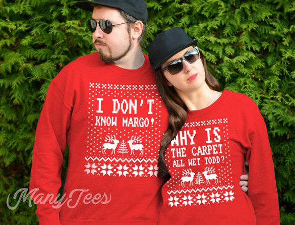 Why is the carpet all wet todd, Christmas couple t-shirts design