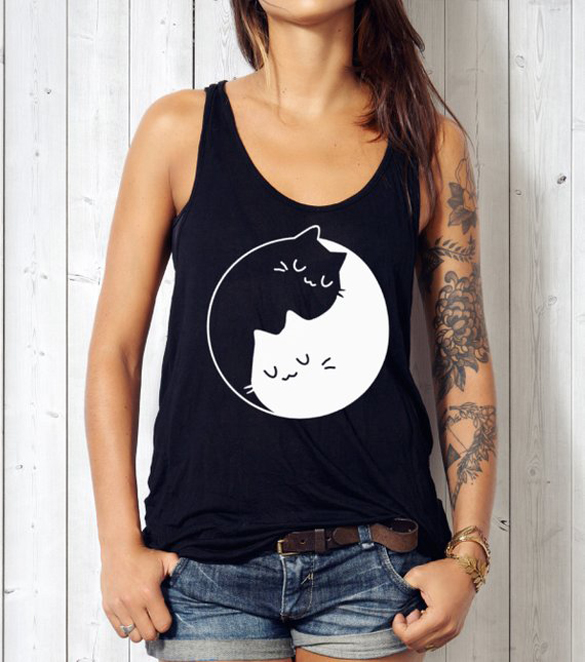 Yin Yang Cats T-shirt design