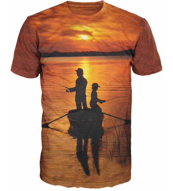 3D Fishing Father and Son t-shirt design
