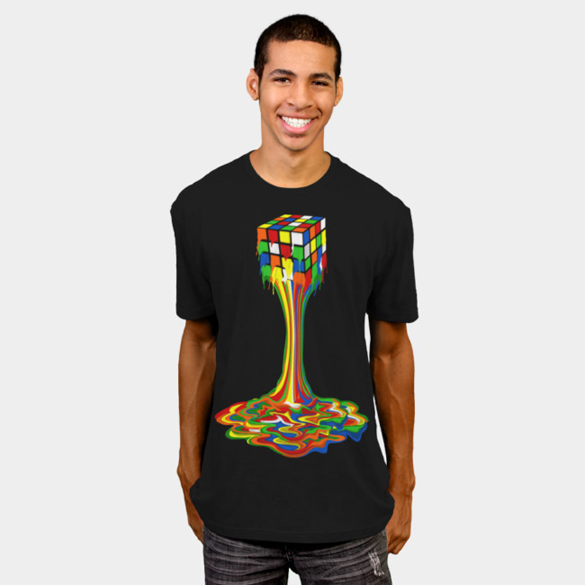 Abstract drip rubix painting t-shirt design