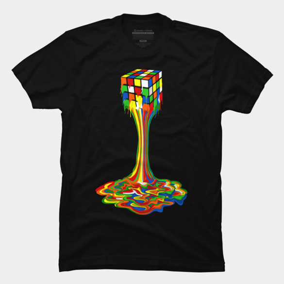 Abstract drip rubix painting t-shirt design