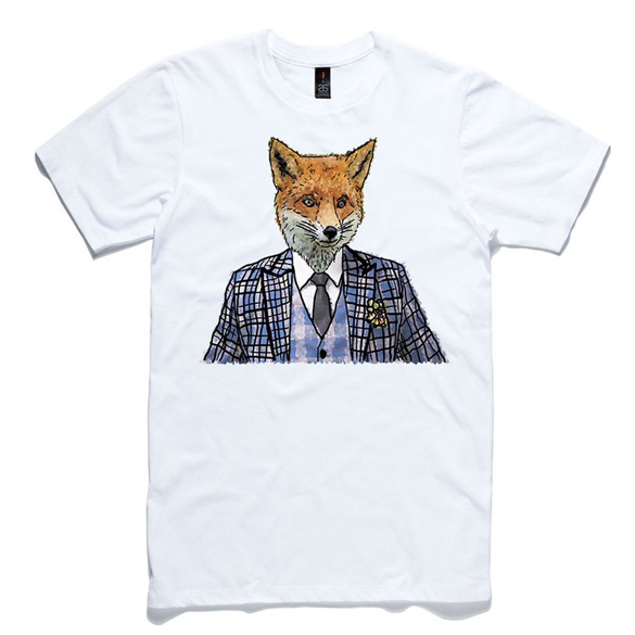 Fancy Fox In A Suit T-Shirt design - Fancy T-shirts