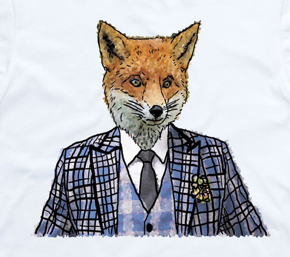 Fancy Fox In A Suit T-Shirt design