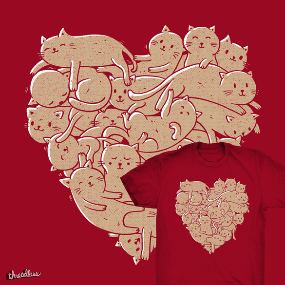I Love Cats Heart t-shirt design